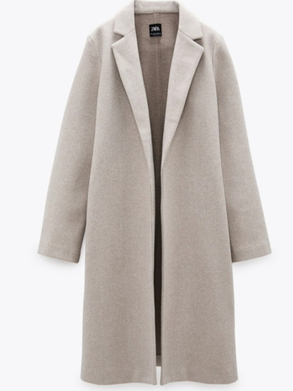 Zara Beige Knit Jacket with Black Logo Tag